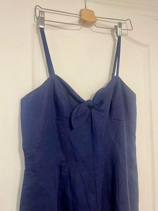 J. Crew Navy Spaghetti-Strap Maxi with Front Knot - Picture 2 of 7